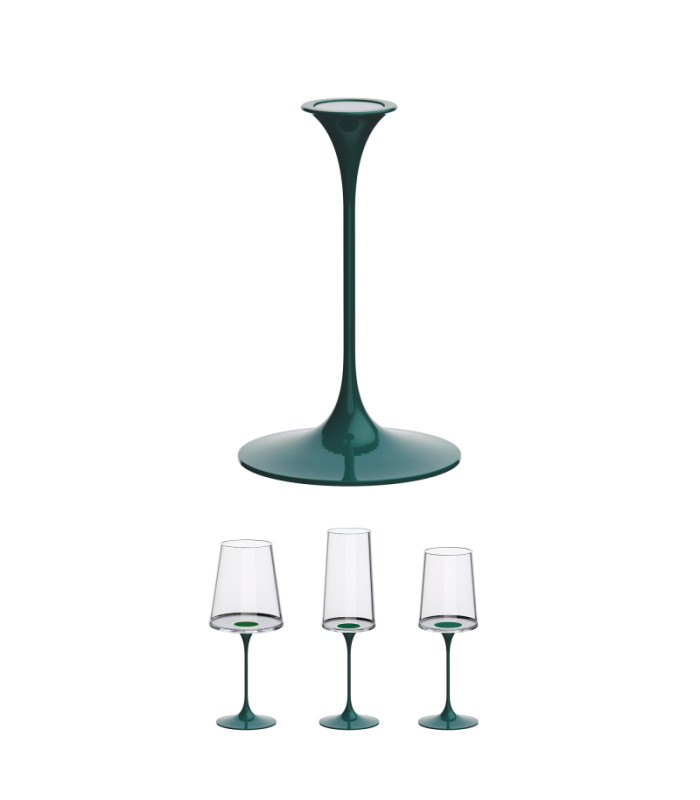 Зелено столче за чаша Trebonn Split Glass