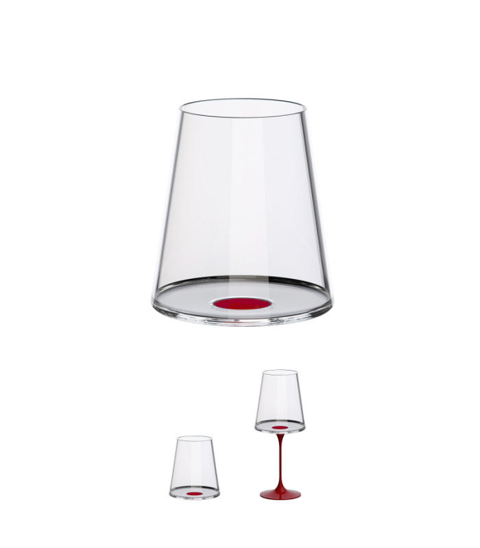 Чаша за червено вино Trebonn Split Glass tumbler Червена 2 бр.