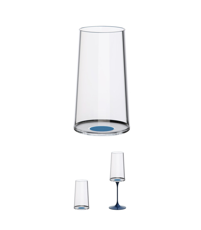 Висока чаша Flute Split Glass tumbler синя 2 бр.