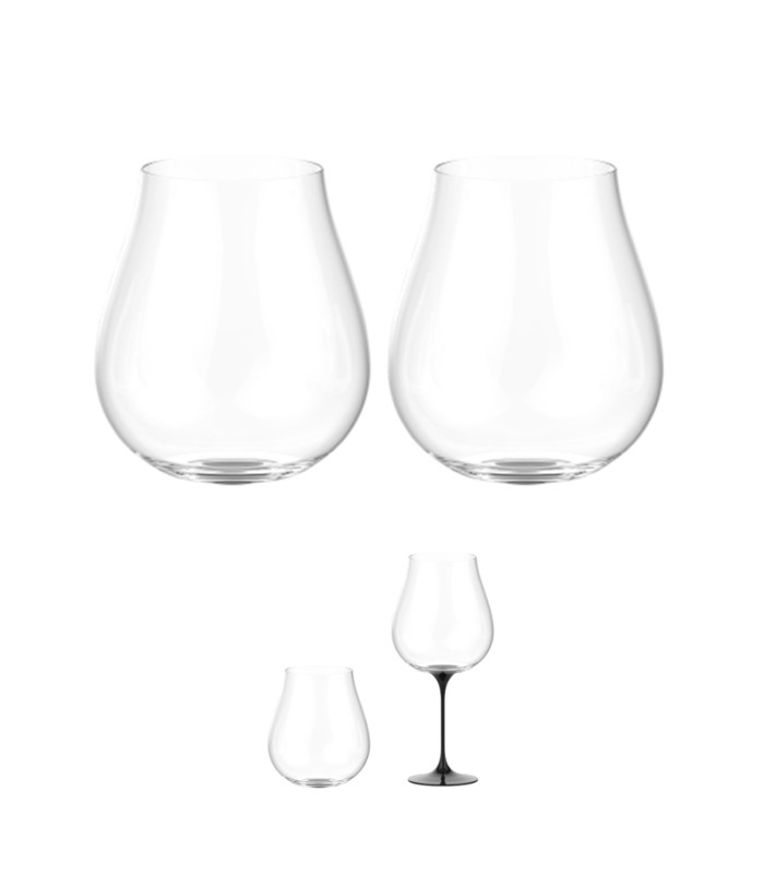 Чаша Split Glass Trebonn Collezione Origini Dolomiti черна 2 бр.