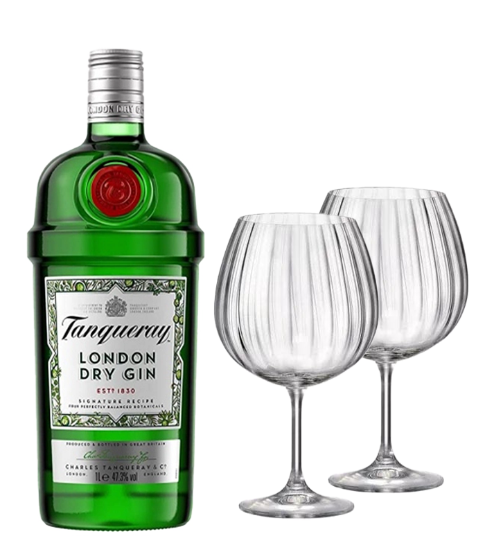 Джин Танкерей 0.7л + 2 бр. чаши Bohemia GIN