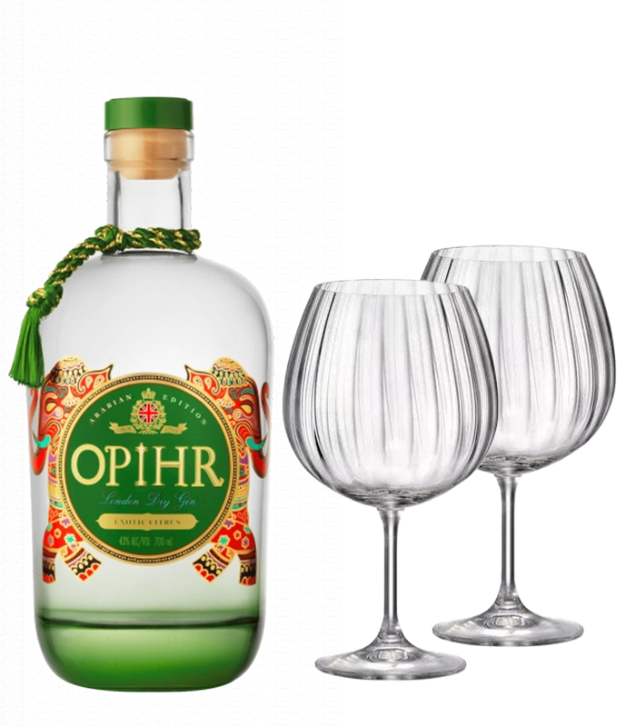 Opihr Exotic Citrus Gin 43% + 2 Bohemia GIN Glasses