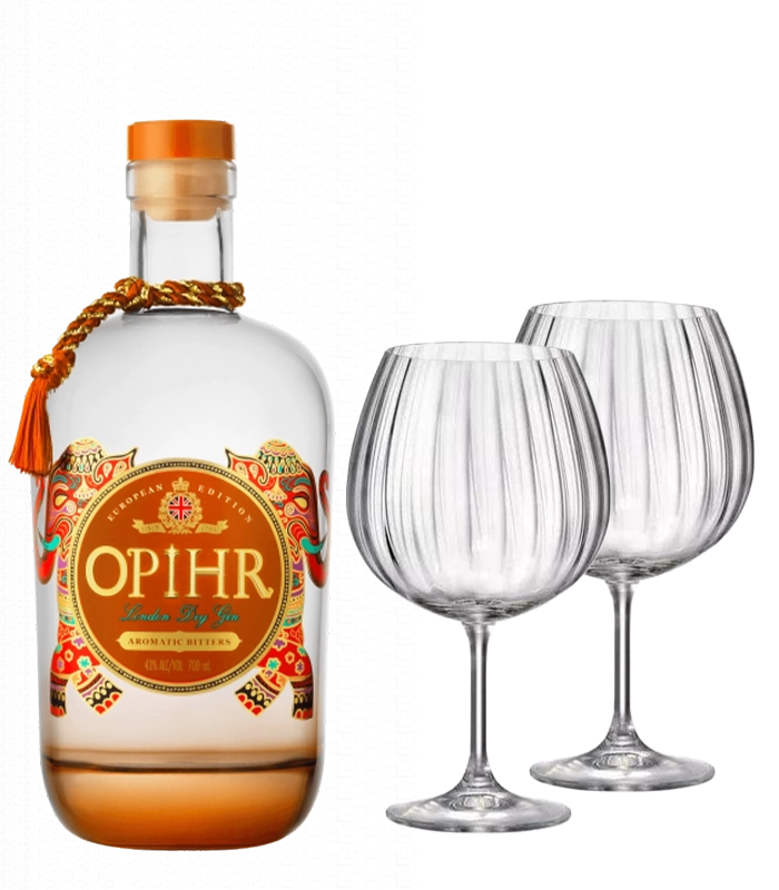Opihr Aromatic Bitter Gin 43% + 2 Bohemia GIN Glasses