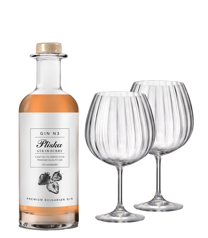 Джин Плиска №3 +  2 бр. чаши Bohemia GIN