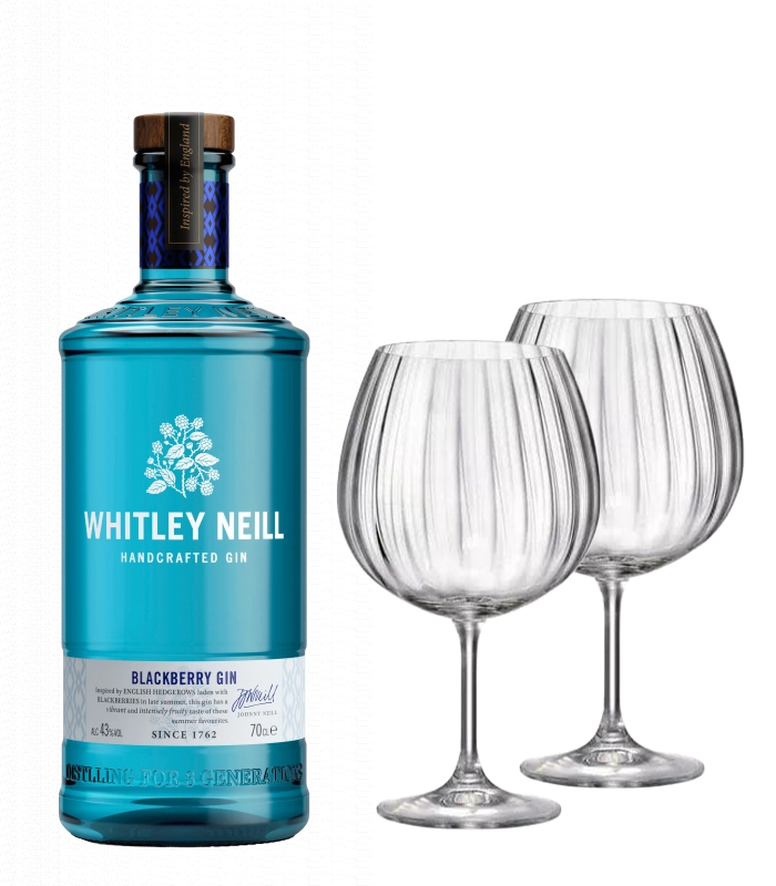 Whitley Neill Blackberry Gin 43% + 2 Bohemia GIN Glasses