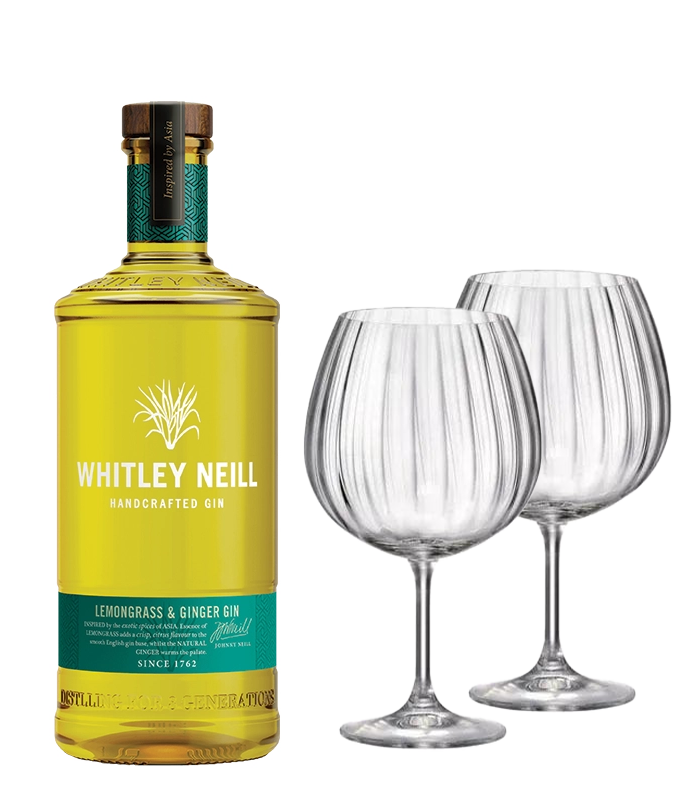Whitley Neill Lemongrass & Ginger + 2 Bohemia GIN Glasses