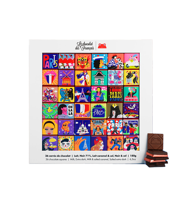 France Box of 36 chocolate squares 4 recipes