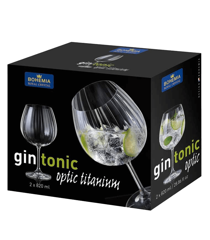 Комплект 2 чаши джин тоник Bohemia Crystal Gin Tonic Optic 820 мл