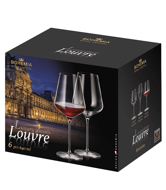 Комплект от 6 чаши за червено вино Bohemia Crystal Louvre 640 мл