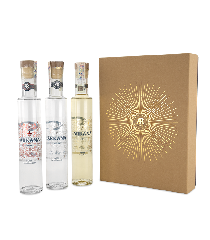 Set of 3 Arkana Rakia - Borea, Nota, Eura - 3 х 0.2l