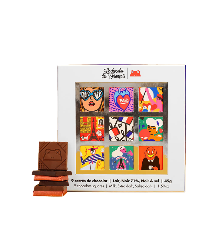 Parisian Box of 9 chocolate squares 3 recipes
