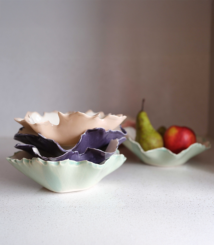 Pottery & Poetry Bowl Blossom Aubergine