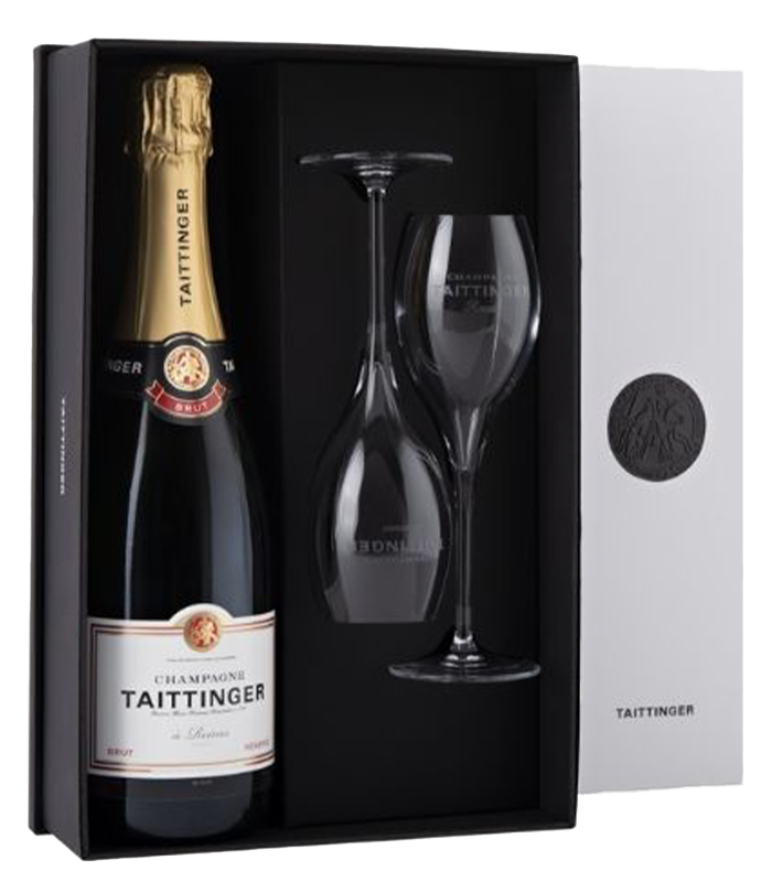 Champagne Tattinger Brut Reserve NV Paradox 2 glasses