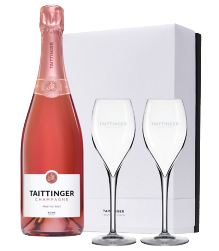 Champagne Tattinger Prestige Rose NV Paradox 2 glasses