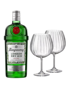 Tanqueray Gin 0.7L + 2 Bohemia GIN Glasses