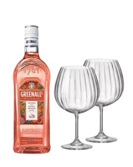 Greenals Gin Red Orange & Fig + 2 Bohemia GIN Glasses