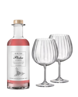Pliska Gin No.4 + 2 Bohemia GIN Glasses