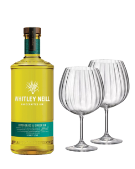 Whitley Neill Lemongrass & Ginger + 2 Bohemia GIN Glasses