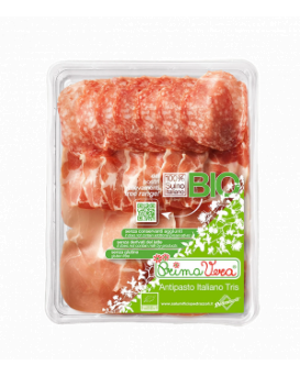 Organic antipasto prosciutto crudo, coppa, salami Milano