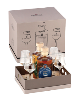 Gift Box Vassoio 2 btl. + 4 glasses Sibona