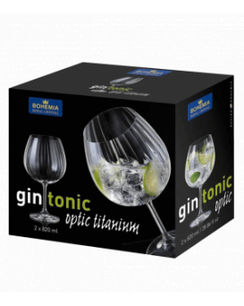 Комплект 2 чаши джин тоник Bohemia Crystal Gin Tonic Optic 820 мл