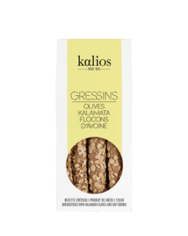 Kallios Grisini with Kalamata olives and oat kernels