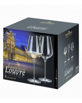 Set of 6 white wine glasses Bohemia Crystal Louvre 570 ml