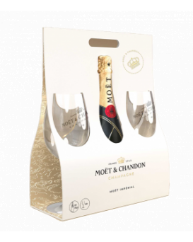 Moët & Chandon Imperial Brut 0.75l + 2 golden glasses pack 0,75l