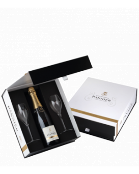 Подаръчна кутия за една бутилка Пание с две чаши