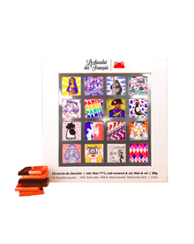 Paris Box of 16 chocolate squares 4 recipes
