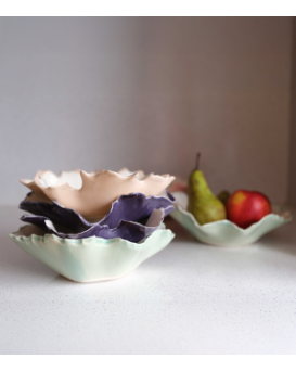 Pottery & Poetry Bowl Blossom Aubergine