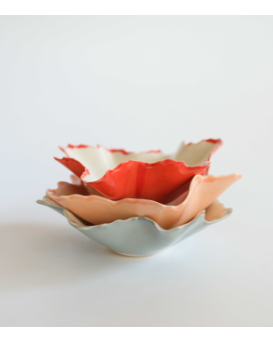 Pottery & Poetry Bowl Blossom Scarlet Red