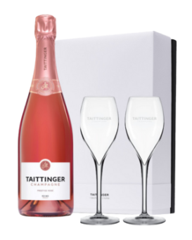 Champagne Tattinger Prestige Rose NV Paradox 2 glasses